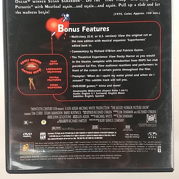The Rocky Horror Picture Show DVD with Bonus Features! - Picture 5 of 15